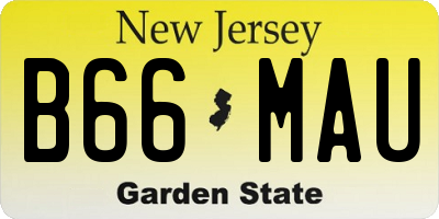 NJ license plate B66MAU