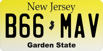 NJ license plate B66MAV