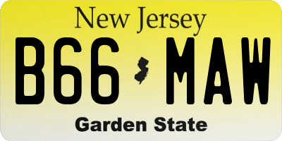 NJ license plate B66MAW