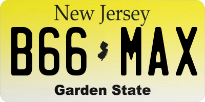 NJ license plate B66MAX