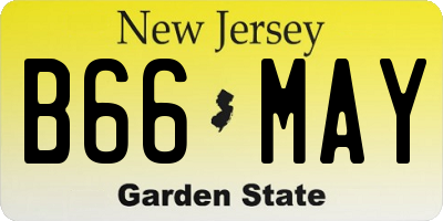 NJ license plate B66MAY