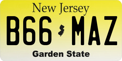 NJ license plate B66MAZ