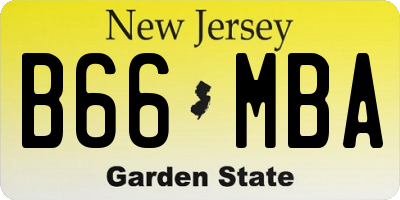 NJ license plate B66MBA