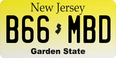 NJ license plate B66MBD
