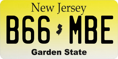 NJ license plate B66MBE