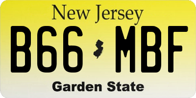 NJ license plate B66MBF