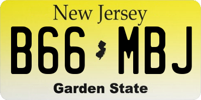 NJ license plate B66MBJ