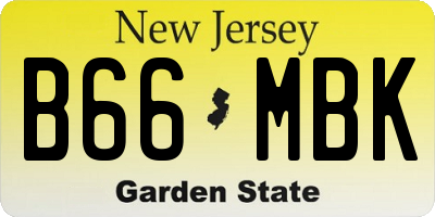 NJ license plate B66MBK
