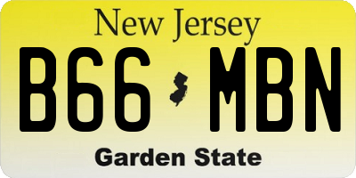 NJ license plate B66MBN