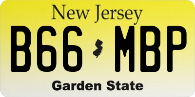 NJ license plate B66MBP