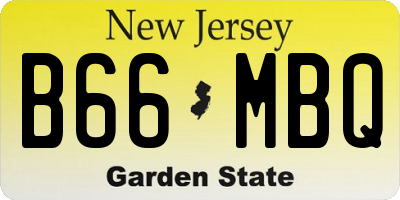 NJ license plate B66MBQ