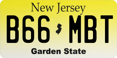 NJ license plate B66MBT