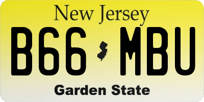NJ license plate B66MBU