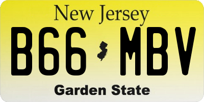NJ license plate B66MBV
