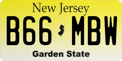NJ license plate B66MBW