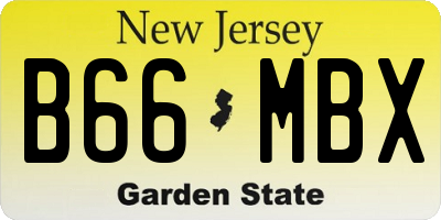 NJ license plate B66MBX