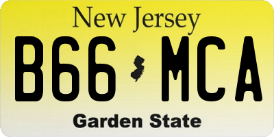NJ license plate B66MCA