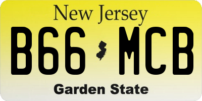 NJ license plate B66MCB