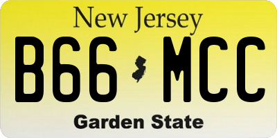 NJ license plate B66MCC