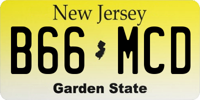NJ license plate B66MCD
