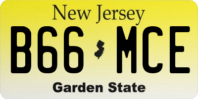 NJ license plate B66MCE