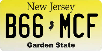 NJ license plate B66MCF
