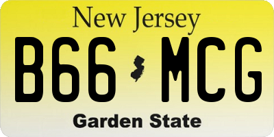 NJ license plate B66MCG