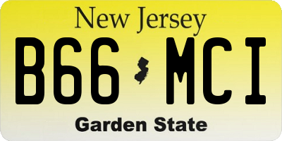 NJ license plate B66MCI