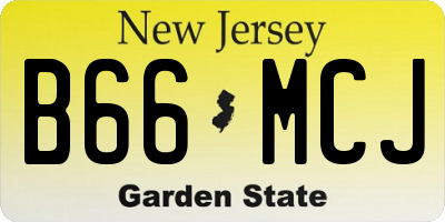 NJ license plate B66MCJ