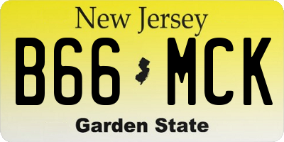 NJ license plate B66MCK