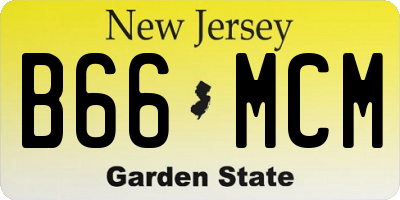 NJ license plate B66MCM