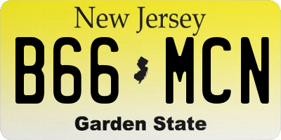 NJ license plate B66MCN