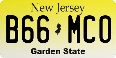 NJ license plate B66MCO