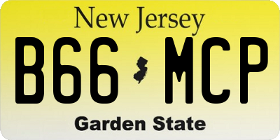 NJ license plate B66MCP
