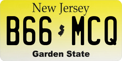 NJ license plate B66MCQ