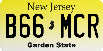 NJ license plate B66MCR