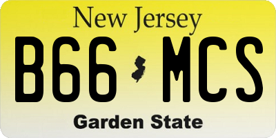 NJ license plate B66MCS