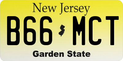 NJ license plate B66MCT
