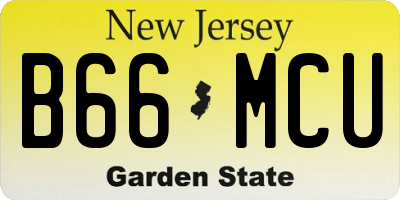 NJ license plate B66MCU