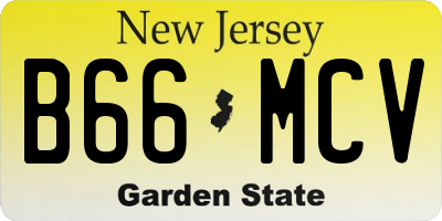 NJ license plate B66MCV