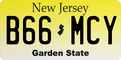 NJ license plate B66MCY