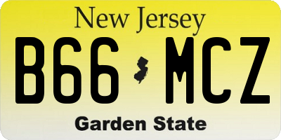 NJ license plate B66MCZ