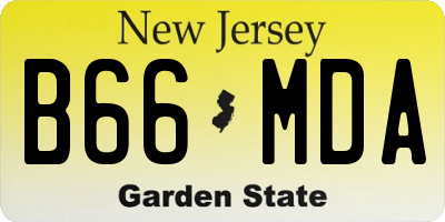 NJ license plate B66MDA