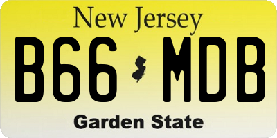NJ license plate B66MDB