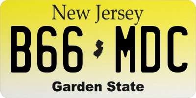 NJ license plate B66MDC