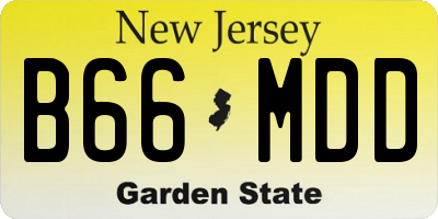 NJ license plate B66MDD