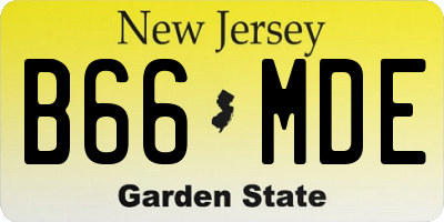 NJ license plate B66MDE