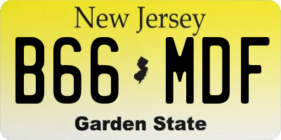 NJ license plate B66MDF