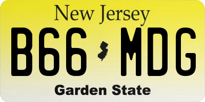 NJ license plate B66MDG