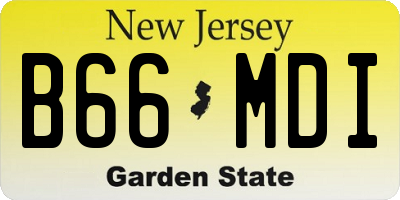 NJ license plate B66MDI